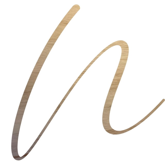 Unfinished Wood Letter N, Craft Alphabet 3'' Tall Wooden Letter Wall Décor, Bellany Script Font
