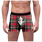 FhsagQ Underwear Men's Underwear Boxers Briefs Cotton Trunk Undies Male Plaid Christmas Day Printed Underwearny Fitting Mid Waist Briefs Mens Underwear Boxers Briefs Long Leg 9 Super Fit Red XXXXL