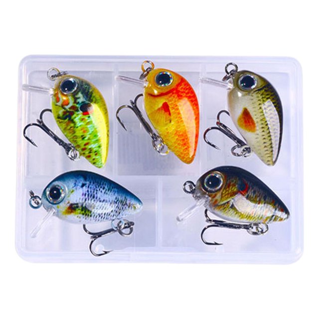 tamizeot 5x Mini Crankbait Leurres de Pêche Appâts de Pêche Réalistes pour Truite Doré Style Bateau B Style A