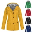 thumbnail image 5 of Veste à Doublure Rayée pour Femmes, Extérieur, Cordon de Serrage, Randonnée, Imperméable, Manteau d'Hiver Chaud à Capuche, Manteau de Sport, 5 of 5