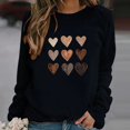 thumbnail image 1 of T-shirt de la Saint-Valentin pour Femmes 2024, Chandails à Col Rond, T-Shirts Décontractés avec Cœur, T-Shirts Graphiques Amples à Manches Longues, Chandails à Enfiler, Hauts Mode pour les Fêtes, T-Shirt, 1 of 6