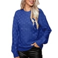 thumbnail image 2 of Dvkptbk Sweaters for Women Pull à Col Rond à Carreaux Solides pour Femme Mode Casual Pull à Manches Longues Clothes à l'Autorisation, 2 of 6