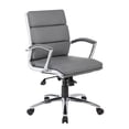 thumbnail image 1 of Boss Office CaressoftPlus Executive Mid-Back Chair in Gray, 1 of 7