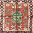 thumbnail image 1 of Ahgly Company Tapis d'Intérieur Lavable en Machine Carré Traditionnel Rouge Brique, 5 Pieds Carré, 1 of 7