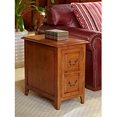 thumbnail image 2 of Shaker Solid Wood End Table with Faux Drawer Cabinet Storage, Medium Oak Brown, Perfect for Living Rooms, Bedrooms, and Small Spaces - Leick Home, 10030-MED, 2 of 3