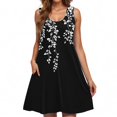 thumbnail image 4 of Ovzne Robes pour Femmes Robe de Plage Femmes Décontractée Ample Été Robe Imprimée Sans Manches Col en V Ensemble Haut/chemise Robe de Printemps Imprimée Liquidation, 4 of 7