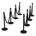 thumbnail image 1 of Crowd Control Stanchion Set with Retractable Belts and Red Velvet Ropes, Stainless Steel Queue Barrier Posts for Theaters Parties Wedding Exhibition, Silver, 1 of 7