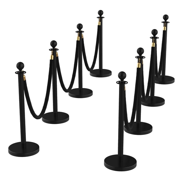 Crowd Control Stanchion Set with Retractable Belts and Red Velvet Ropes, Stainless Steel Queue Barrier Posts for Theaters Parties Wedding Exhibition, Silver