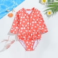 thumbnail image 2 of Kid Girls Rash Guard Bathing Suits Fashion Sun Protection Long Sleeve Kids Swimsuit 4-5 Years, 2 of 4