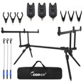 thumbnail image 1 of COONORset, Tige de Carpe avec 3 Alarmes de Morsure 3 Stand de Pod de Barre d'Appât avec 3 Stand de Jeu d'Appât avec 3 Stand Réglable Pod de Pod de Pod de Barre de Support, 1 of 7