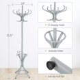 thumbnail image 3 of Giantex Coat Rack Free standing, Wooden Coat Rack Tree with 12 Hooks and Umbrella Stand, Entryway Hall Tree for Hats Clothes Handbags (Grey), 3 of 4