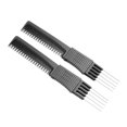 thumbnail image 1 of Milisten 2pcs Black Carbon Fiber Anti-Static Steel Wire Clip Comb Rat-Tail Comb, 1 of 5