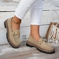 thumbnail image 4 of RXMEKW Mocassins à Plateforme pour Femmes avec Détail Chaîne en Métal et Semelle Coussinée Brun, 4 of 9