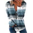 thumbnail image 2 of Chandails à Capuchon Mode pour Femmes 2023 Hauts Automne Manches Longues Ample Chandail à Enfiler Chemise Chic Décontracté Dames Rayé Col Rond Chandails 50 % de Rabais Liquidation Costumes d'Halloween/Noël, 2 of 5