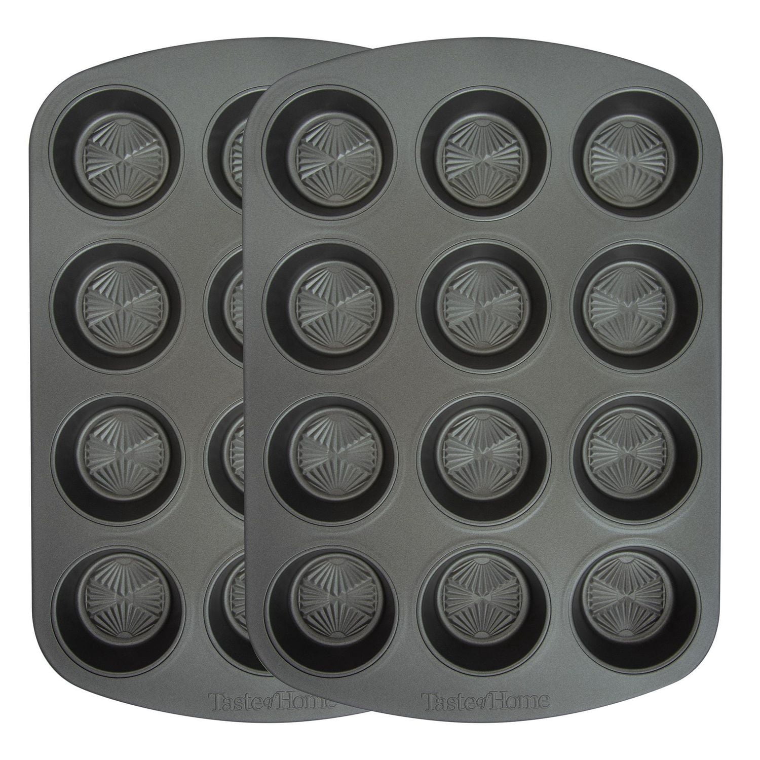 Taste of Home 3066 12 Cup Nonstick Metal Muffin Pan, 2 Pack