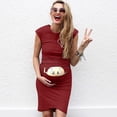 thumbnail image 1 of HWRETIE Robe de Maternité Imprimée pour Femmes Robe Courte Décontractée Accessoire Photo de Grossesse Tenue pour Futures Mamans, 1 of 6