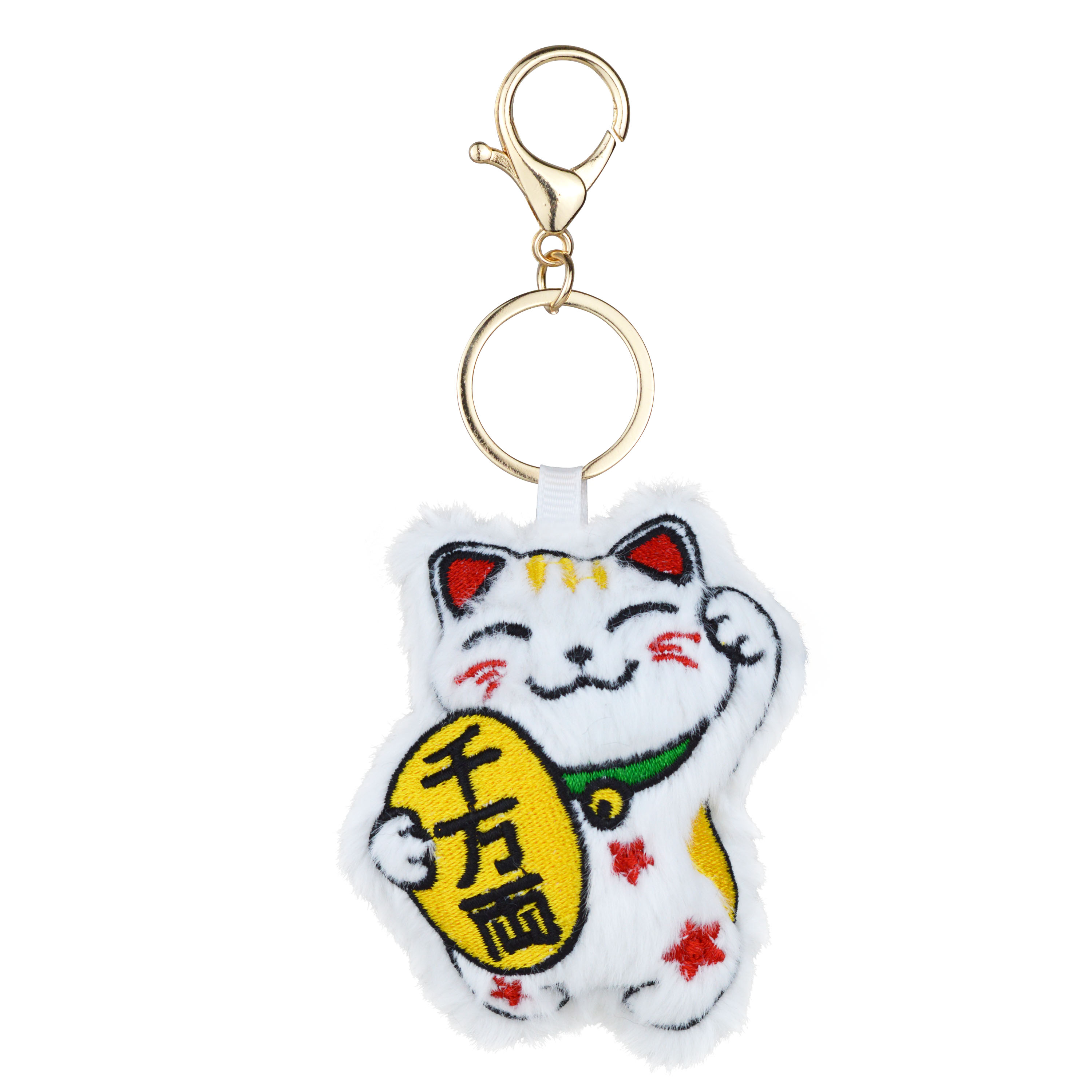 Porte-clés chat en peluche multicolore pour le Nouvel An lunaire, 8,9 cm x 7,6 cm, adulte, décoration, jouet fantaisie et humoristique, une façon originale de célébre