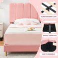 thumbnail image 4 of Easy Assembly Twin Upholstered Bed – Crystal Tufted Headboard with Diamond Buttons, Strong Wood Slats, Noise-Free, No Box Spring Needed – Platform Bed for Girls, 4 of 9