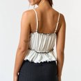 thumbnail image 3 of Gupgi Débardeur Froncé pour Femme à Bretelles Spaghetti, Décolleté en V Profond, Camisole à Nouer devant, Sans Manches, à Volants, 3 of 8