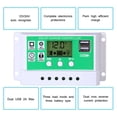 thumbnail image 3 of yeacher 60A Solar Charge Controller with LCD Display, Dual USB 5V Output, 12V/24V Auto Recognition for Lead Acid/Lithium Batteries, PWM Charging, Overcharge Protection, White & Green Design, 3 of 6