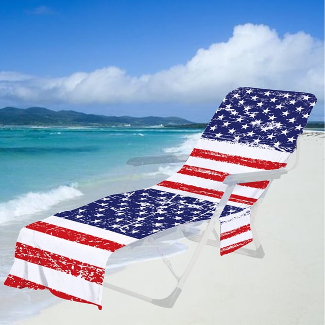 LSLJS Beach Chair Cover with Side Pockets, Microfiber Chaise Lounge Chair Towel Cover for Sun Lounger Pool Sunbathing Garden Beach Hotel, Easy To Carry Around
