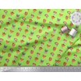 thumbnail image 2 of Soimoi Green polyester Crepe Fabric Dog Face Cartoon Print Fabric by Yard 52 Inch Wide, 2 of 3