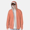 thumbnail image 2 of Lsque Orange Gingham Pattern UPF 50+ Lightweight Sun Protection Men's Women's Long Sleeve Shirt, Hoodie Performance -Medium, 2 of 7