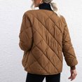 thumbnail image 4 of WRKEKC Women's Button Front Shirt Jacket Long Sleeve Solid Color Versatile Office Daily Wear Breathable Comfort Fall Winter Layering Top Plus Size Coffee M, 4 of 4