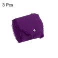 thumbnail image 3 of Unique Bargains 3 Rouleaux Ruban Chiffon 1.5'x7Yd Frange Fait Main Ruban Soie Chiffon Violet Foncé, 3 of 5