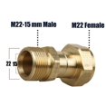 thumbnail image 4 of Bgsha Metric M22 15mm Thread Pressure Washer Swivel Joint Kink Free Connector Hose Fitting, 4 of 8
