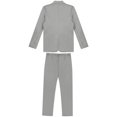thumbnail image 3 of Jelory Mens 2 Piece Suit Formal Business Slim Fit Suits One Button Solid Blazer Jacket with Trousers Gray M, 3 of 7