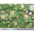thumbnail image 3 of Soimoi Green Viscose Chiffon Fabric Leaves & Ranunculus Floral Print Fabric by the Yard 42 Inch Wide, 3 of 3