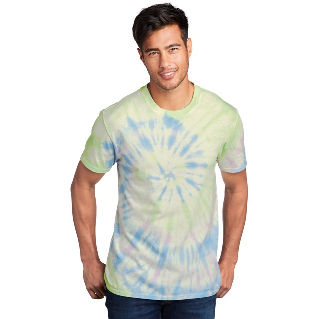 Port & Company Mens Essential Tie-Dye Tee - Watercolor Spiral - Small