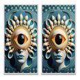 thumbnail image 2 of Designart "Radiant Eye Captures the Beholder II" Modern Abstract Framed Wall Art Set Of 2 - Traditional Blue Frame Gallery Set For Office Decor, 2 of 6