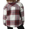 thumbnail image 3 of Women‘s Casual Long Sleeve Plaid Shirt Jacket Button Down Blouses Top, 3 of 6