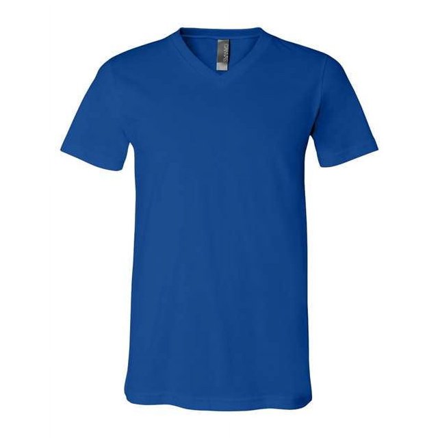 Bella Canvas Mens Jersey V-Neck Tee, 3XL, True Royal