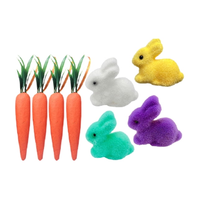TIMIFIS Storage Rack, 2.95 Inch Easter Carrot Hanging Ornaments Artificial Easter Foam Glitter Carrots 10Pcs Easter Decorations for Home