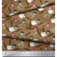 thumbnail image 3 of Soimoi Rayon Fabric Cup,Candies & Cupcake Food Decor Fabric Printed Yard 56 Inch Wide, 3 of 3