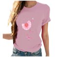 thumbnail image 1 of T-shirt à Manches Courtes Imprimé à Col Rond Décontracté pour Femme, 1 of 1