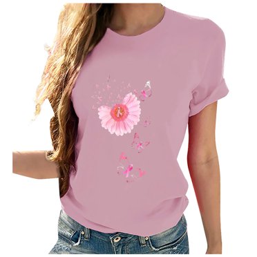 T-shirt à Manches Courtes Imprimé à Col Rond Décontracté pour Femme