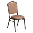thumbnail image 1 of HERCULES Series Crown Back Stacking Banquet Chair in Gold Diamond Patterned Fabric - Gold Vein Frame, 1 of 9