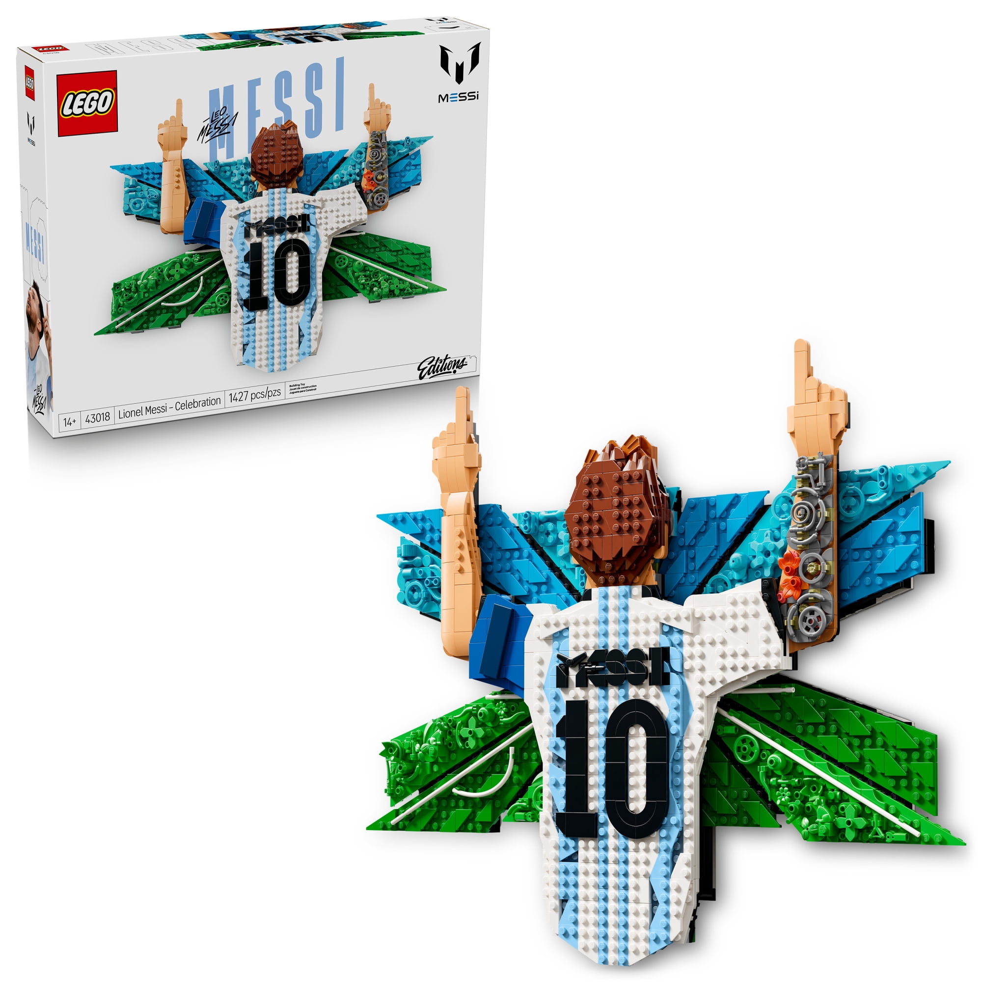 LEGO Editions Lionel Messi – Celebration - Building Set for Boys & Girls Ages 14  - Collectible Soccer Gift for Fans - Kids Bedroom or Shelf Decor - 43018