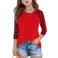 thumbnail image 2 of SERTG T-Shirt de Mode pour Tout-Petits et Enfants, Col Rond, Manches 3/4, Imprimé, Blouse T-Shirts pour l'Été et le Printemps, 4-15 Ans (Rouge#1, 5 Ans), 2 of 7