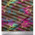 thumbnail image 1 of Soimoi Rayon Fabric Star & Diagonal Stripe Printed Craft Fabric by the Yard 56 Inch Wide, 1 of 3