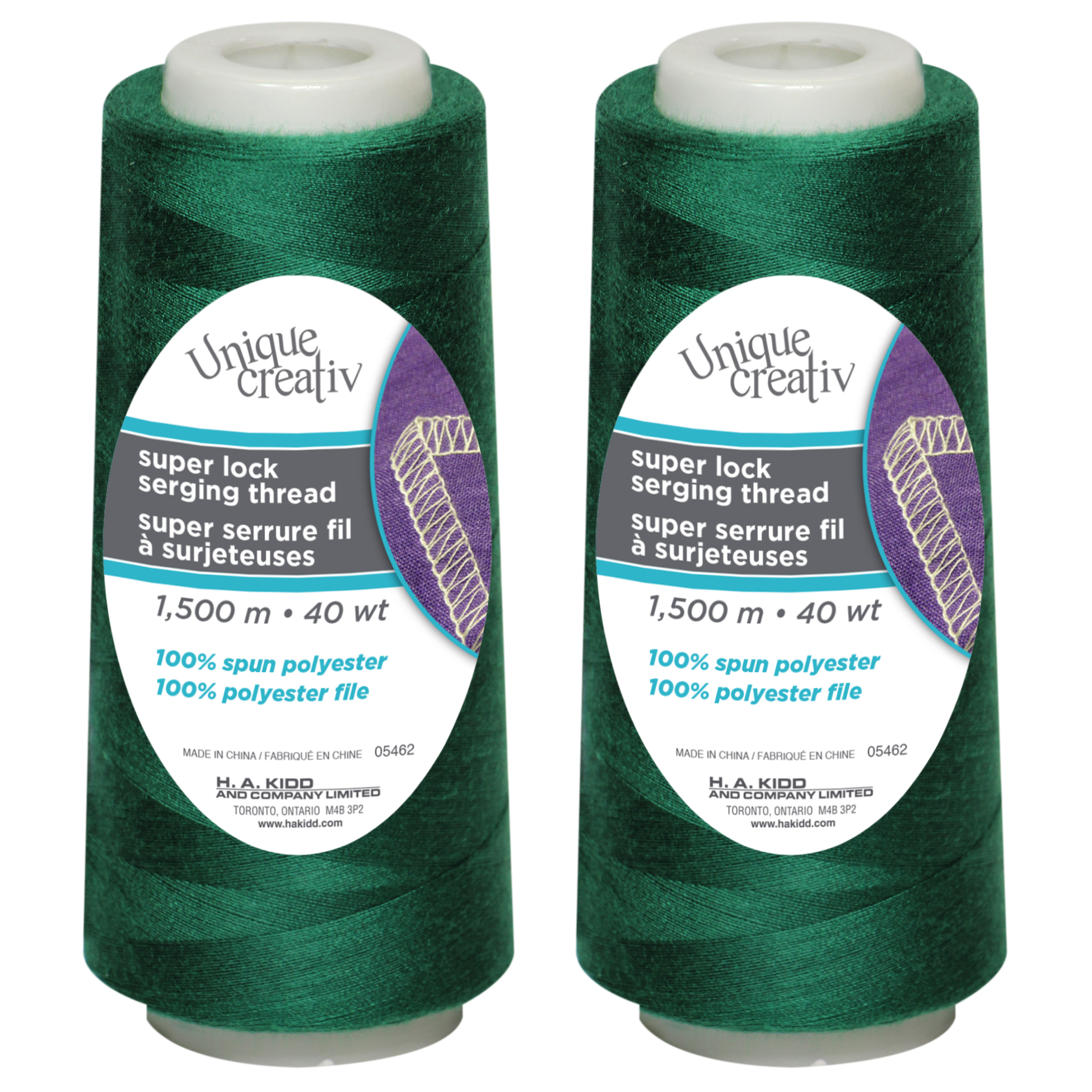 UNIQUE CREATIV TRULOCK Polyester Serging Thread 1500 m (1640 yd), Green