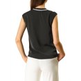 thumbnail image 3 of INSPIRE CHIC Women's Tie Neck Cap Sleeve Button Down Ruffle Summer Shirt, 3 of 6