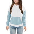 thumbnail image 1 of Chandail en Molleton pour Filles Rabais Chemise pour Enfants T-Shirt à Manches Longues à Motif T-Shirt Imprimé Col Rond Hauts Courts Convenant aux Garçons et aux Filles Âgés Chandail à Capuchon Chandail en Molleton pour Filles Bleu Ciel 11T, 1 of 3