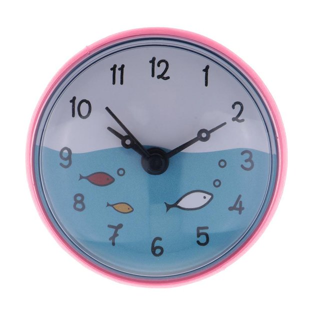 jifeng Shower Bathroom Kitchen Wall Clock Waterproof Colorful Home Decor - Red, 75x35mm A-Pink