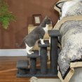 thumbnail image 2 of PawHut 4-Step Pet Stairs, Carpeted Cat Scratching Post, Dark Grey, 2 of 10
