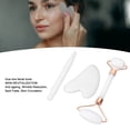 thumbnail image 4 of Outil de Massage Grattant Gua Sha, Ensemble de Rouleaux Jadestone Réduire les Poches Double Extrémité Améliorer la Circulation Soins de la Peau Élimination des Rides Manuel pour Soins Personnels Vert,Blanc, 4 of 7